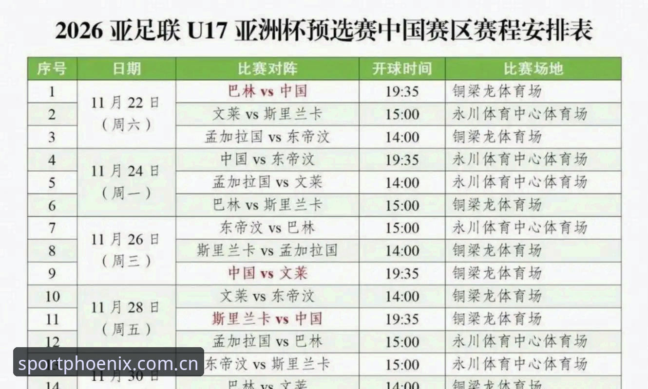 U17世界杯抽签分组对比：中国男足遭遇西班牙 vs 女足挑战美国，凤凰体育高画质带你看清每一场对决
